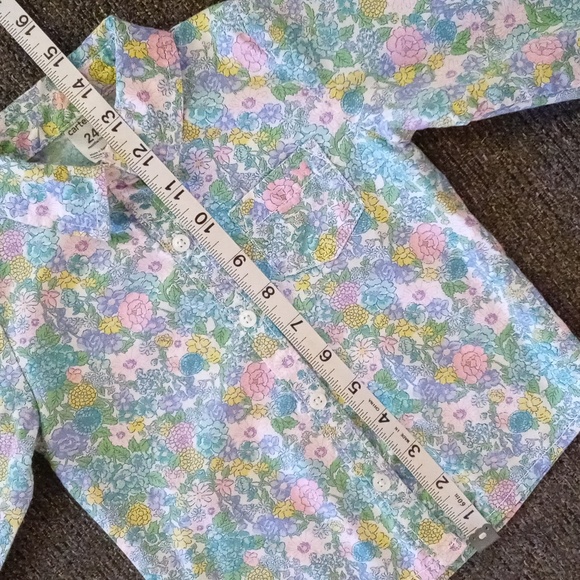 💐Carter's💐 - Multicolor Floral Poplin Button Down Top - Picture 10 of 11